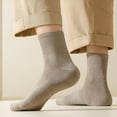 thumbnail image 4 of TELOLY 5Pairs Mens Ankle Socks9-13Mens Ankle Socks Size 9-11 Men's Socks ,Khaki, 4 of 5