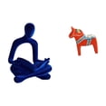thumbnail image 1 of Figura de pensador abstracto,Estatua de pensador abstracto,decoración para el hogar,Figura de escritorio,Estatua tradicional sueca del caballo de Dala,Figura creativa del caballo Dalecarliano, 1 of 8