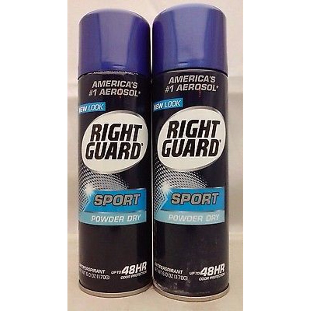 (2x) Right Guard Sport Aerosol Powder Dry Antiperspirant, 6 Oz, NEW