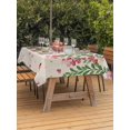thumbnail image 2 of Outdoor Tablecloth with Umbrella Hole and Zipper, Valentine's Day Rectangle Table Cloth 52x70 Inch Waterproof Tablecloth, Pink Red Roses Love Heart Eucalyptus Burlap Picnic Table Cover for Patio, 2 of 7