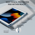 thumbnail image 4 of DWPSG iPad 9th Generation Case 10.2 Inch iPad Case 9th/8th/7th Generation 2021 2020 2019 Transparent Back Cover Pen Storage Tri-Fold Stand Auto Sleep Function Lightweight, Linght Blue, 4 of 9