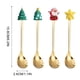 thumbnail image 4 of Juego de 4 cucharas navideñas Xihbxyly acero inoxidable con colgante, 4 of 7