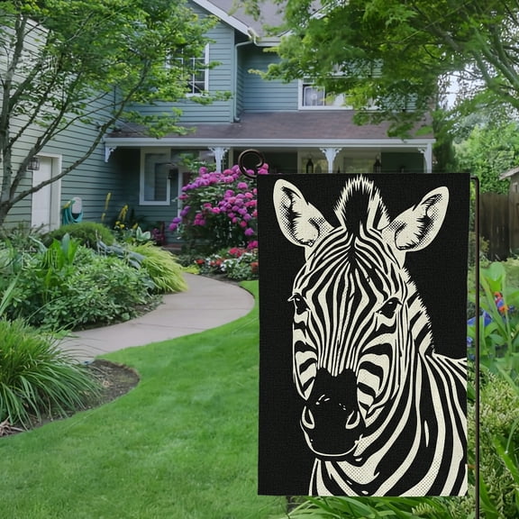 RKSupls Spring Summer Garden Flag Double Sided Abstract Animal Stripe Zebra Welcome Yard House Outside Outdoor Decoration,12*18 inch
