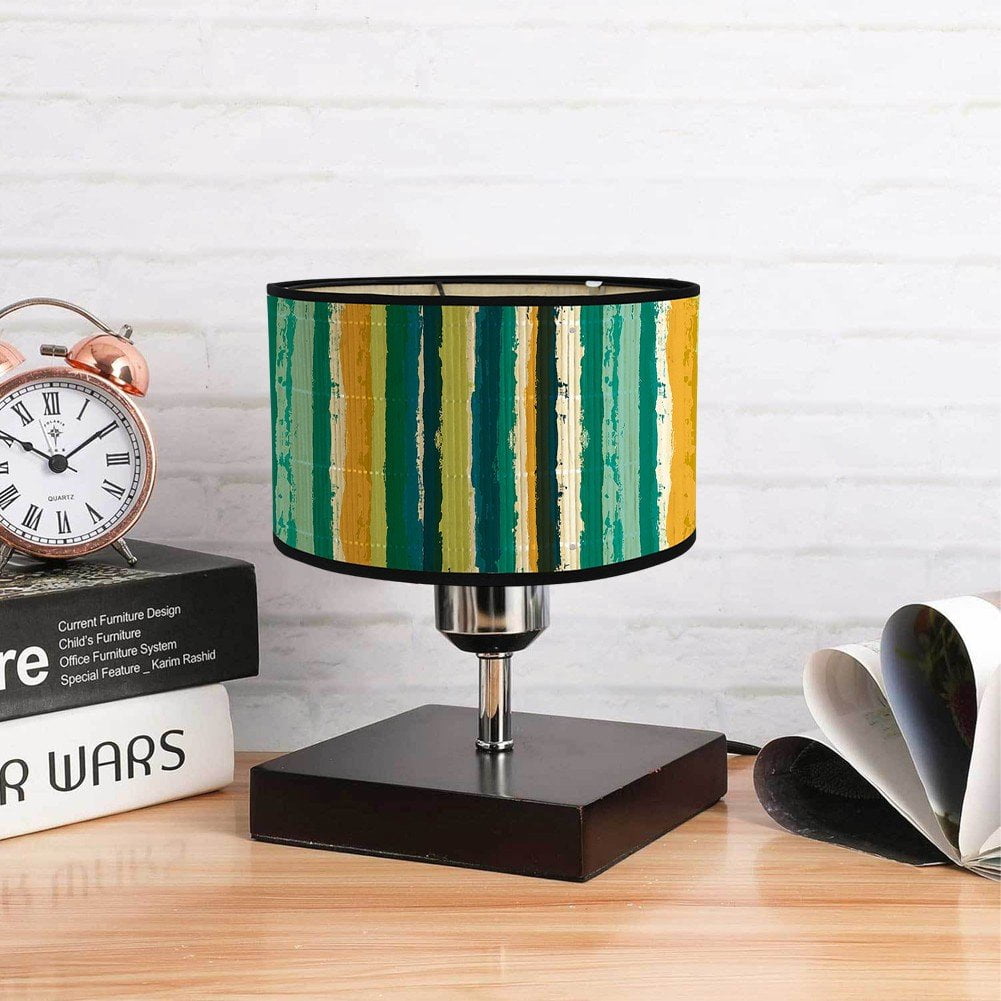 Drum Lamp Shade E27 Vintage Lampshade Stripe Pattern Chandelier Lamp Cover Replaceable Light Accessories for Pendant Floor Table Lamp Home Decor
