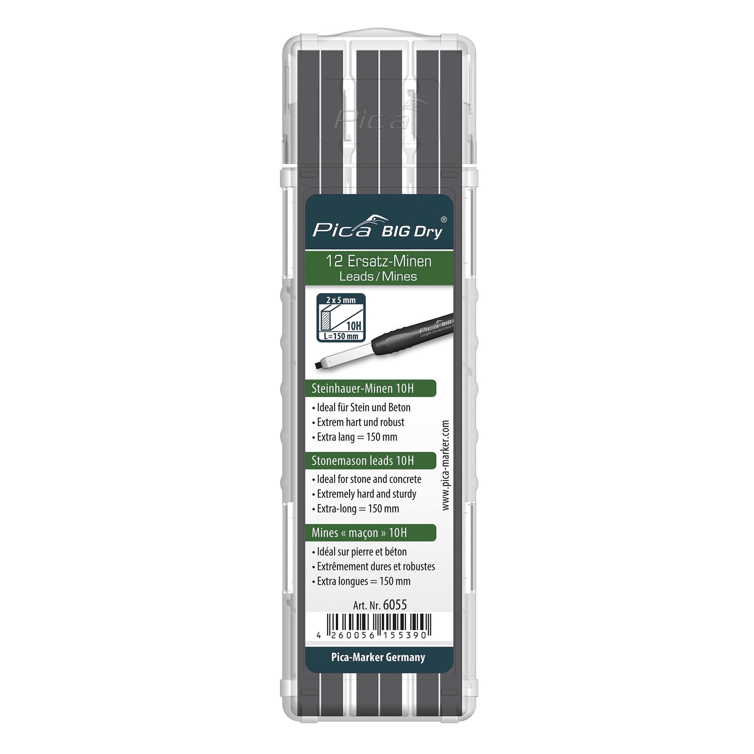 Pica 6055 BIG DRY Stonemason Refill, 12 Leads