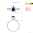 thumbnail image 4 of ANGARA Natural Split Shank Pear Sapphire and Diamond Double Halo Ring in 14K White Gold for Women (Size-6x4mm) | September Birthstone, Anniversary, Jewelry Gift for Women | Natural Blue Sapphire Ring, 4 of 9