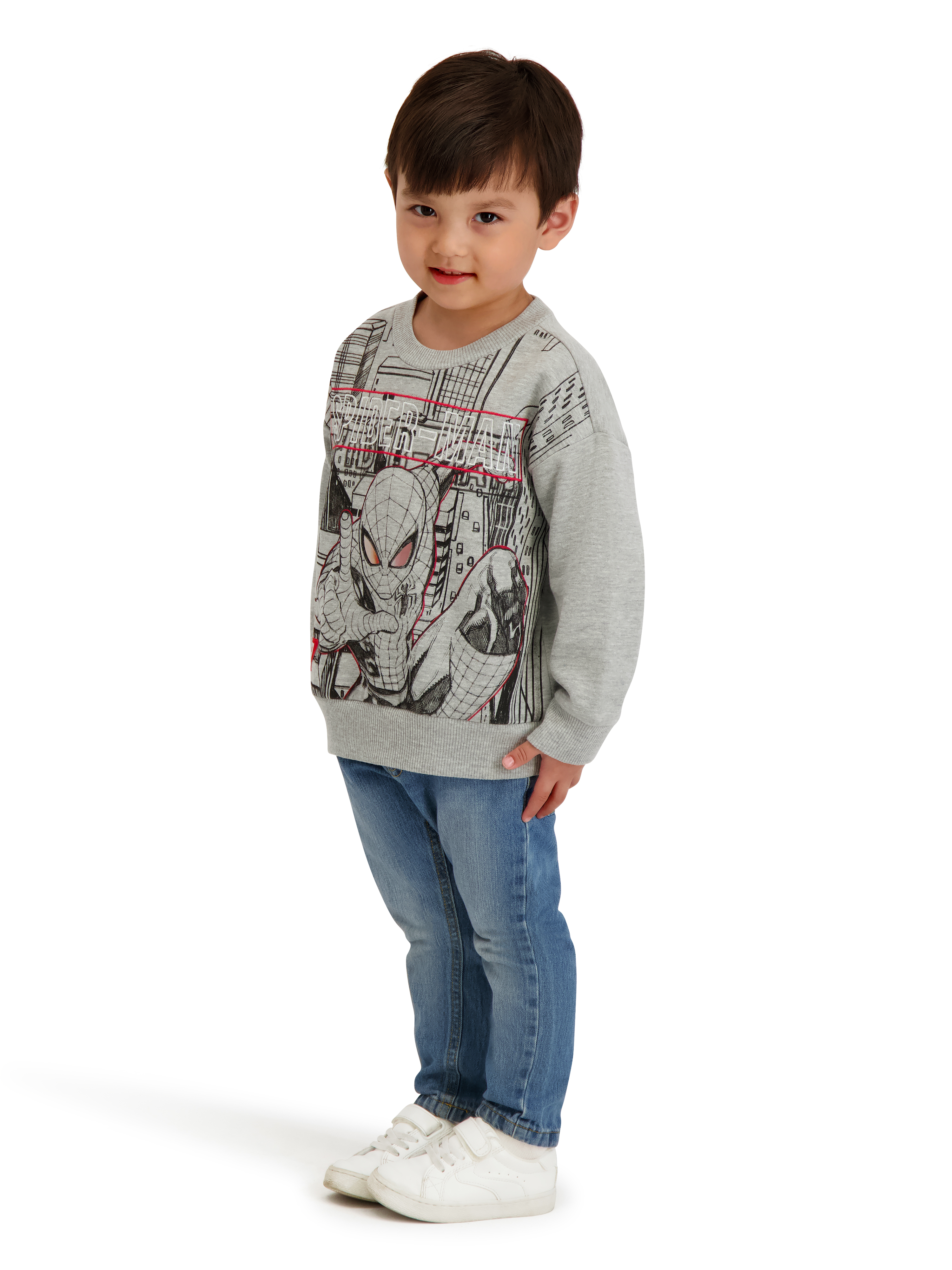Spiderman Toddler Boy Long Sleeve Crewneck, Sizes 12M-5T