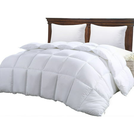 Down Alternative Comforter Duvet Insert Queen White Solid - Hypoallergenic, Plush Siliconized Fiberfill, Box Stitched Exclusively by Scala Home