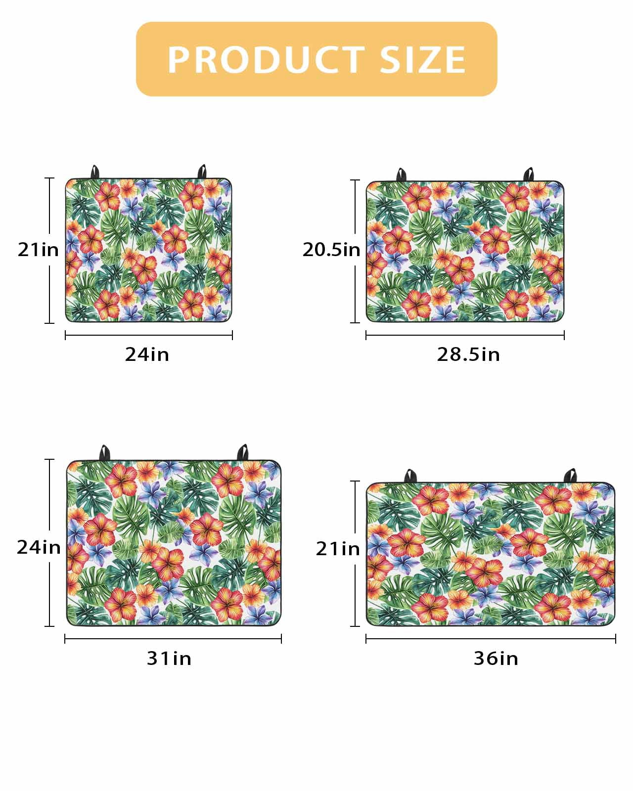 nqOlkjepod Large Induction Cooktop Protector Mat 36"x21", Tropical Botanical Stove Top Covers for Electric Stove, Summer Watercolor Leaves Floral Stove Burner Cover Mats, Glass Top Stove Cover