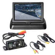 Yescom Wireless Car Reverse Rear View Backup Camera 4.3'' Monitor Kit IR IP68 Waterproof Night Vision Truck Bus Cam