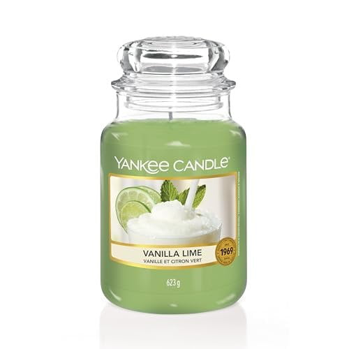 Yankee Candle Vanilla Lime Scented, Classic 22oz Large Jar Single Wick Candle, Over 110 Hours of Burn Time