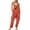 6-Orange, variant on Idoravan Jumpsuit for Women Fashion Women Casual Cold Shoulder Jumpsuit PrintSuspender Jumpsuits Wide Pocket Leg Pant