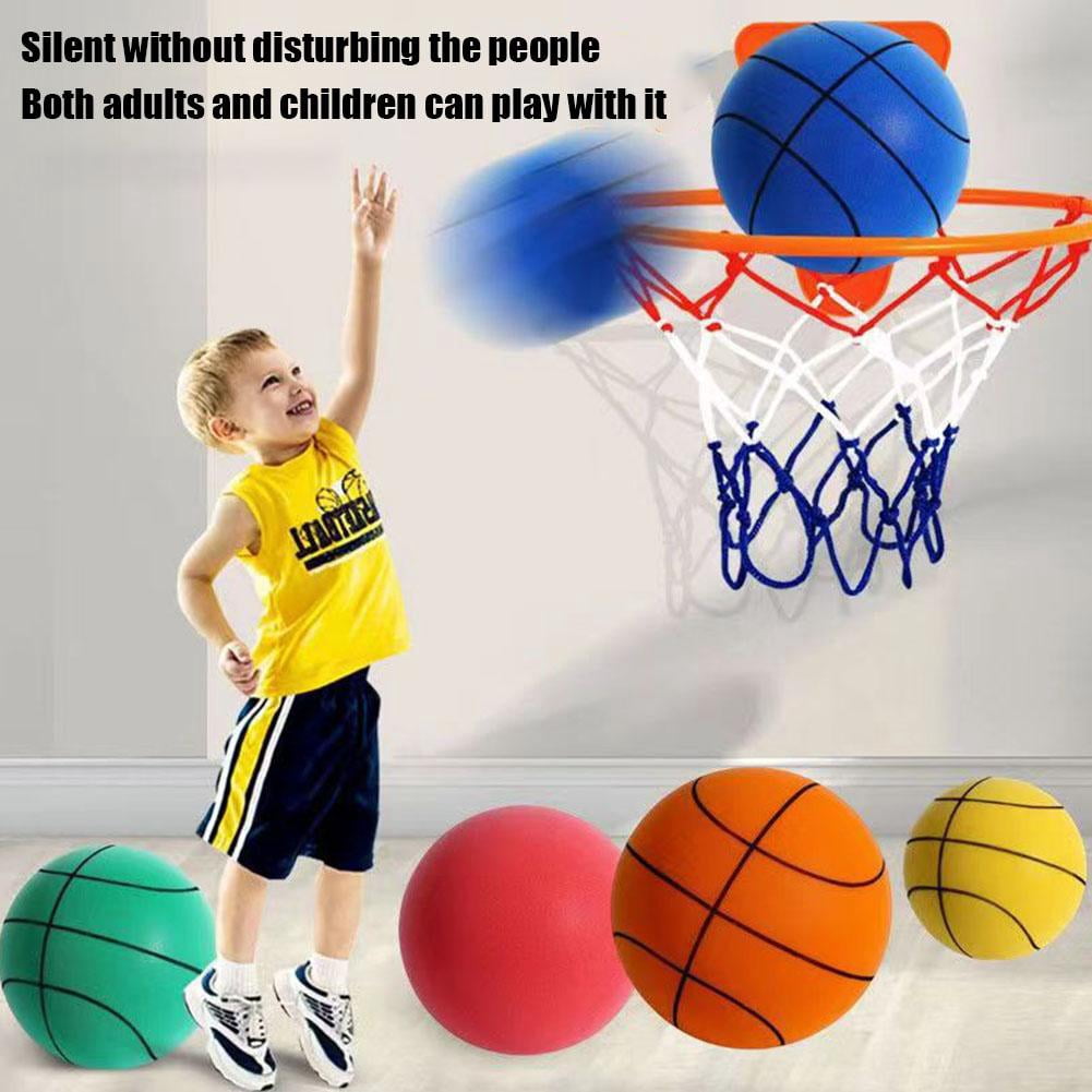 Large Indoor Basketball Hoop for Silent Basketball, No-Drill Wall Mounted Backboard for Home & Office, Height Adjustable Over the Door Basketball Goal with Strong Adhesive