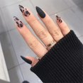 thumbnail image 1 of UBIUO Uñas postizas de leopardo con punta de aguja, 24 piezas de uñas postizas de moda para fiestas, cobertura total, uñas postizas mate con pegamento para mujeres y niñas., 1 of 5