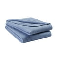 thumbnail image 2 of Mainstays Super Soft Fleece Bed Blanket, Full/Queen, Grey & Blue, 2 Pack, 2 of 2
