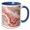 Blue/White, variant on 3drose, Image of Trendy Luxury Orange Red Quartz and Gray Gemstone Agate Geode, 11oz Mug