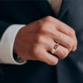 thumbnail image 4 of Men's Lab-Created Ruby Diamond Channel Ring In Solid 14k Rose Gold, 4 of 6
