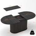 thumbnail image 2 of Noble House 55.11"-70.86" Extendable Oval Dining Table with Striped Legs,Black, 2 of 6
