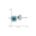 thumbnail image 3 of 1.20 Carat (Ctw) Blue Topaz Earrings in 14K White Gold with Lab-Grown Diamonds 1/3 Cart (Ctw) for Women, 3 of 6