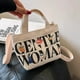 thumbnail image 2 of Bolsos de mano de gran capacidad con estampado de letras para damas, bolsos bandolera, bolsos cruzados, carteras, bolsos para maquillaje y pintalabios, color blanco 2, 2 of 8