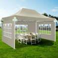 thumbnail image 4 of COBIZI 10x15 Pop up Canopy Tent Heavy Duty with 4 Sidewalls Tents for Parties Outdoor Canopy Event Tent Wedding with Roller Bag,Upgraded UV 50+ , Thick Hexagonal Legs, khaki, 4 of 8