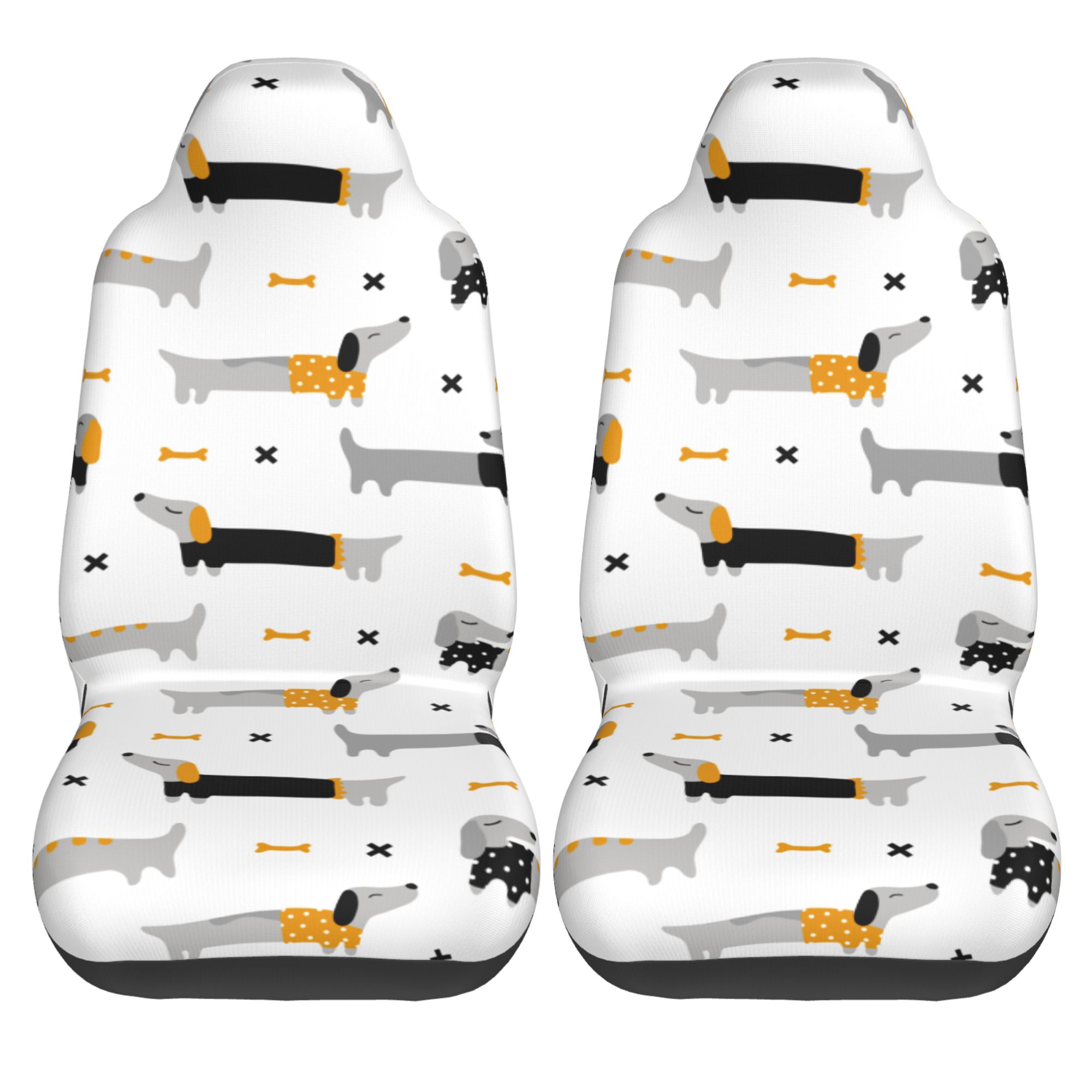 LAKIMCT Cute Long Dogs Car Seat Covers Vehicle Front Seat Covers Universal Fit Seat Protector