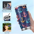 thumbnail image 6 of SKYSONIC Anchor Tumbler Stainless Steel Double Wall Vacuum Reusable Insulated Mug with Straw and Built-in Coaste for Cold and Hot Beverages, 20oz, 6 of 7