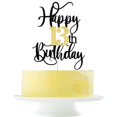 thumbnail image 1 of Adorno para Pastel Yetxel Feliz 13º Cumpleaños Negro y Dorado, 1 of 8