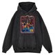 thumbnail image 2 of Sudadera con capucha retro desgastada con el mensaje "La muerte me persigue desde atrás" para hombre, moda hip hop, sudadera de gran tamaño, 100 % algodón, 2 of 5