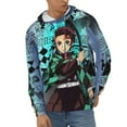thumbnail image 2 of Demon Slayer Mens Active Sweatshirts Cozy Hoodie 3d Graphic Sweater Casual Winter Clothes Tops Coat Large, 2 of 7