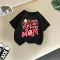 thumbnail image 4 of Curuila Kid Girls Tops Letter Print Crew Neck Short Sleeve Tee Summer Casual Loose T Shirt Black Size 2-4 Years, 4 of 4