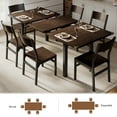 thumbnail image 5 of Virans 7-Piece Dining Table & Chairs Set for 4-6, 63" Extendable Kitchen Table with 6 Chairs, Dining Room Table with Metal Frame & MDF Board, Perfect for Small Space, Easy Assembly,Espresso, 5 of 8