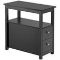 thumbnail image 6 of End Table with 2 Drawer and Shelf Narrow Desk for Home Office Storage Unit Black, 6 of 13
