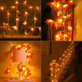 thumbnail image 3 of Cadena de luces de Halloween, cadena de luces LED de 3 m y 20 hojas de arce, funciona con pilas, IP65, impermeable, para decoración interior y exterior, para dormitorio, Acción de Gracias, 3 of 5