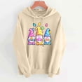 thumbnail image 4 of Nmnitkp Hoodies for Women Easter print Oversized Sweatshirt Graphic Hoodies Casual Long Sleeve Loose Pullover Tops with Kangaroo Pocket Khaki,2XL, 4 of 4