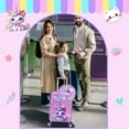 thumbnail image 7 of Kids Carry on Luggage Sets Pink Suitcases with Wheels Hardshell for Girls with duffle bag Travel Pillow Ages 6-12, 7 of 7