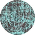 thumbnail image 1 of Ahgly Company Indoor Round Abstract Turquoise Blue Modern Area Rugs, 7' Round, 1 of 4