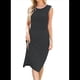 thumbnail image 3 of Vestido de Punto Sin Mangas para Mujer 2025, Cuello Redondo, Abertura Lateral, Ajustado, Midi, Negro, Talla S, 3 of 8