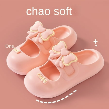 

Girls Wear Sweet Lightweight Deodorant Baotou Feeling Eva Soft Bottom Soft Elastic Baotou Bow Sandals