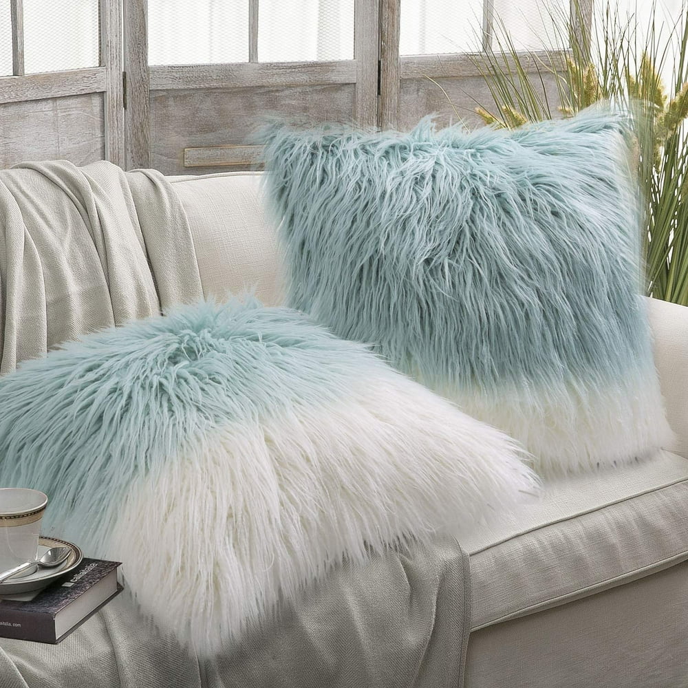 Phantoscope Merino Style Faux Fur Series Decorative Throw Pillow, 18" x