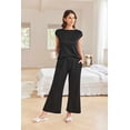 thumbnail image 3 of EKOUAER Pajama Sets for Women 2 Piece Casual Pj Set Rib Knit Cap Sleeve Soft Sleepwear, 3 of 6