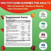 SHIFAA NUTRITION Halal Multivitamins for Adults | 90 Gummies, 45 Days Supply w/ All Essential Vitamins | Vegetarian, NON-GMO, Gluten, Gelatin, Peanuts Free