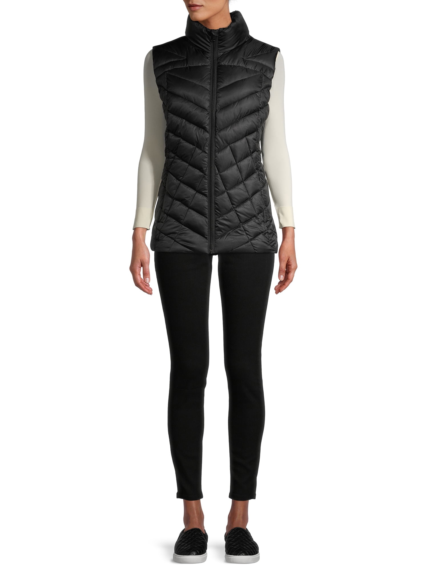 Big Chill Women's Chevron Quilted Puffer Vest, Midweight, Sizes S-3X