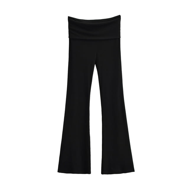 FAIWAD Pantalon Évasé Décontracté pour Femme, Legging d'Entraînement Extensible à Taille Haute Coupe Bootcut,