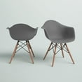 thumbnail image 4 of Heavenly Collection Bucket Grey Armchair with Wood Legs SET OF 6, 4 of 5