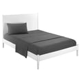 thumbnail image 1 of Soft Bed Sheets Set Bedspread Deep Pocket Bedding Set Dark Grey Twin Size 3-Piece, 1 of 8