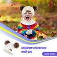 thumbnail image 3 of Qarigey Bufanda Bebé Invierno Cálido Kit Productos delicados para niños Protector térmico Clima frío Espesar Versátil Sellado Sombreros bola de pompón marrón blanco, 3 of 6