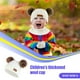 thumbnail image 4 of sweethay Bufanda Bebé Invierno Cálido Kit Beanie Cap Productos para niños Estirable Espesar Suministros de calor Lindo Pompón Sellado Sombreros bola de pompón marrón blanco, 4 of 6