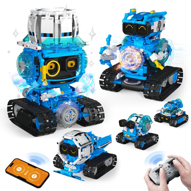 Juguete de construcción de robots Opmind 5 en 1 STEM, 494 piezas, para niños de 8 a 13 años