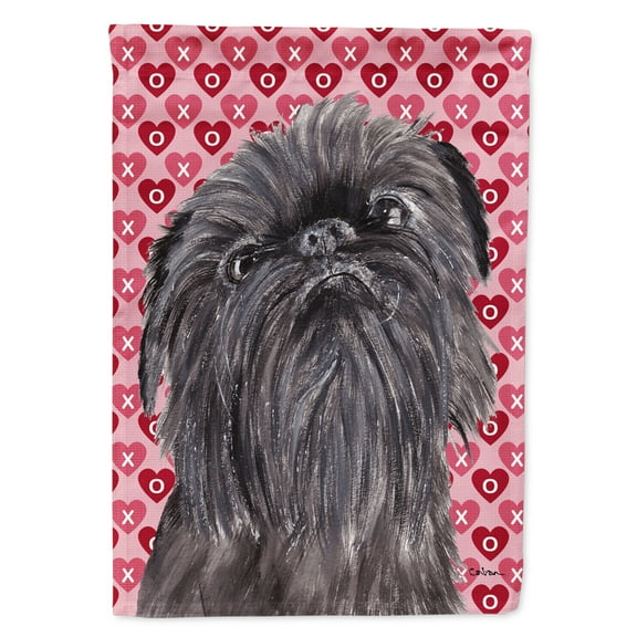Carolines Treasures SC9559-FLAG-PARENT Brussels Griffon Valentines Love Flag  multicolor
